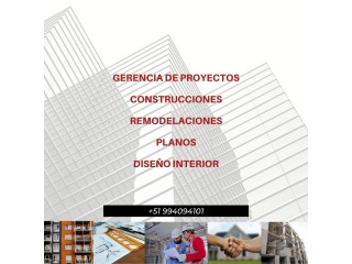 Gerencia de Proyectos, Construcciones, Remodelaciones, Planos